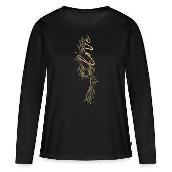 Love - Frauen Premium Bio Langarmshirt - Schwarz - Vorne - Julia (174cm)