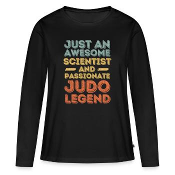 Scientist Judo retro - Women's Premium Organic Long Sleeve Shirt - black - Front - Julia (174cm)