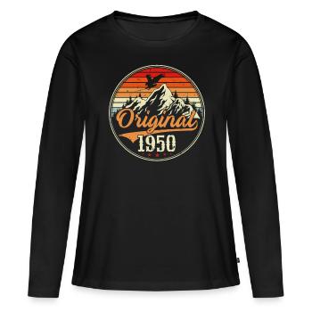 Original 1950 - T-shirt manches longues Premium bio Femme - noir - Devant - Julia (174cm)