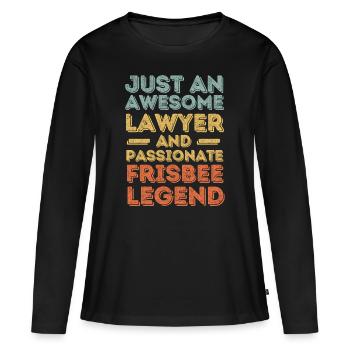 Lawyer Frisbee retro - Women's Premium Organic Long Sleeve Shirt - black - Front - Julia (174cm)