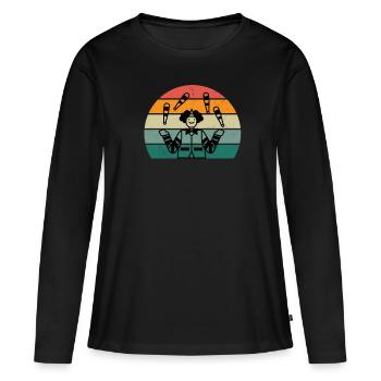 Jongleur Jongleurin Kugeln Kegel Teller Jonglieren - Frauen Premium Bio Langarmshirt - Schwarz - Vorne - Julia (174cm)