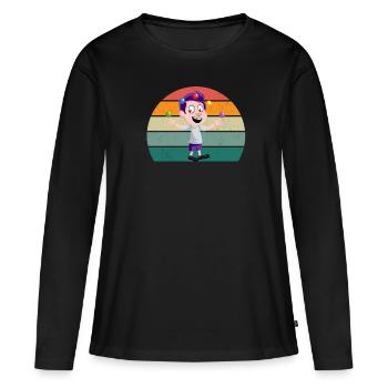 Jongleur Juggler Balls Cône Assiette Jonglerie - T-shirt manches longues Premium bio Femme - noir - Devant - Julia (174cm)
