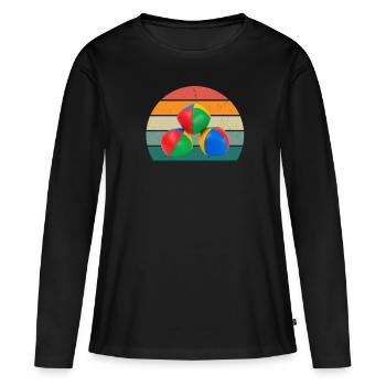 Jongleur Jongleur Boules Cône Plaque Jonglerie - T-shirt manches longues Premium bio Femme - noir - Devant - Julia (174cm)