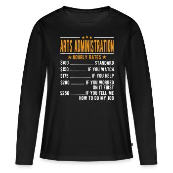 Administration de l’art Salaire horaire - T-shirt manches longues Premium bio Femme - noir - Devant - Julia (174cm)