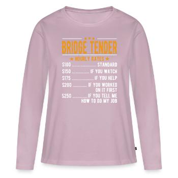 Bridge tender hourly wage - Women's Premium Organic Long Sleeve Shirt - dusky pink - Front - Julia (174cm)