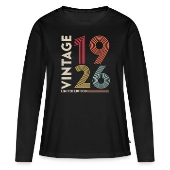 Légendaire Depuis 1926 - T-shirt manches longues Premium bio Femme - noir - Devant - Julia (174cm)