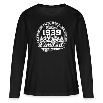 Vintage 1939 Alle Originalstücke Retro Geschenk - Frauen Premium Bio Langarmshirt - Schwarz - Vorne - Julia (174cm)