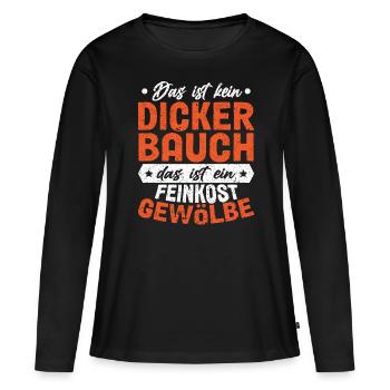 Das Ist Kein Dicker Bauch - Frauen Premium Bio Langarmshirt - Schwarz - Vorne - Julia (174cm)