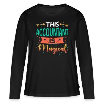 Buchhalterin Geschenk - Frauen Premium Bio Langarmshirt - Schwarz - Vorne - Julia (174cm)