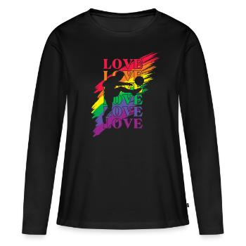 Soccer LGBT Pride - T-shirt manches longues Premium bio Femme - noir - Devant - Julia (174cm)