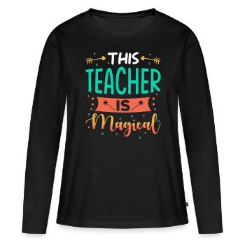 Lehrerin Geschenk - Frauen Premium Bio Langarmshirt - Schwarz - Vorne - Julia (174cm)