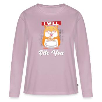 Hamster Ich will dich beißen - Frauen Premium Bio Langarmshirt - Altrosa - Vorne - Julia (174cm)