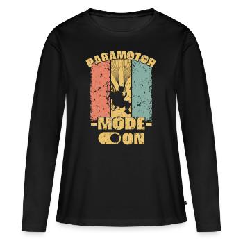 Mode paramoteur sur rétro - T-shirt manches longues Premium bio Femme - noir - Devant - Julia (174cm)