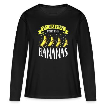 Je suis là pour les bananes - T-shirt manches longues Premium bio Femme - noir - Devant - Julia (174cm)