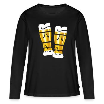 Durst - Bier trinken - Weizenbier - anstoßen - Frauen Premium Bio Langarmshirt - Schwarz - Vorne - Julia (174cm)