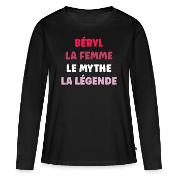 beryl la femme le mythe la légende - T-shirt manches longues Premium bio Femme - noir - Devant - Julia (174cm)