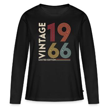 Generation 1966 - Frauen Premium Bio Langarmshirt - Schwarz - Vorne - Julia (174cm)