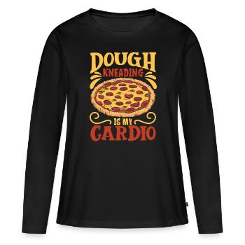 Teig kneten ist mein Sport - Pizzabäcker - Frauen Premium Bio Langarmshirt - Schwarz - Vorne - Julia (174cm)