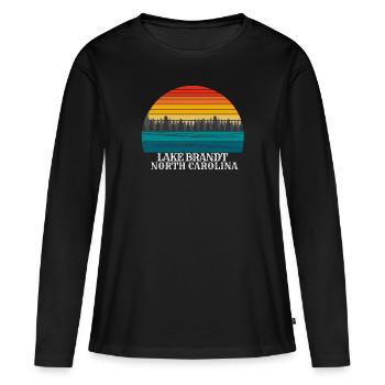 Lac Brandt Caroline du Nord - T-shirt manches longues Premium bio Femme - noir - Devant - Julia (174cm)