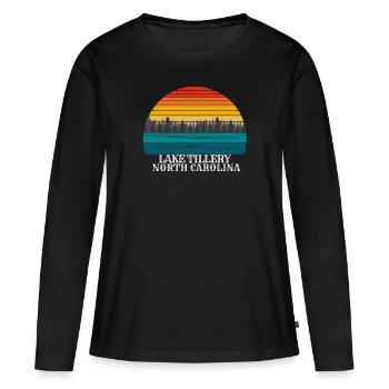 Lac Tillery Caroline du Nord - T-shirt manches longues Premium bio Femme - noir - Devant - Julia (174cm)