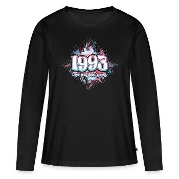 Fête Anniversaire Femme 1993 30 Ans Anniversaire - T-shirt manches longues Premium bio Femme - noir - Devant - Julia (174cm)