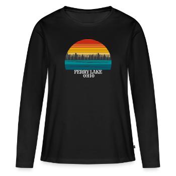 Lac Ferry Ohio - T-shirt manches longues Premium bio Femme - noir - Devant - Julia (174cm)