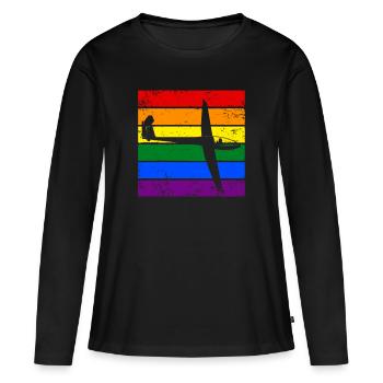 Gliding LGBTQ - Women's Premium Organic Long Sleeve Shirt - black - Front - Julia (174cm)
