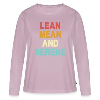 Schlank, gemein und gelassen - Frauen Premium Bio Langarmshirt - Altrosa - Vorne - Julia (174cm)