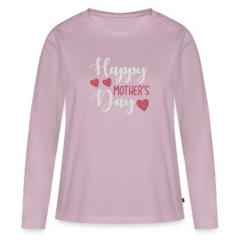 Fête des mères - T-shirt manches longues Premium bio Femme - rose poudré - Devant - Julia (174cm)