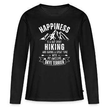 Wandern Skye-Terrier - Frauen Premium Bio Langarmshirt - Schwarz - Vorne - Julia (174cm)