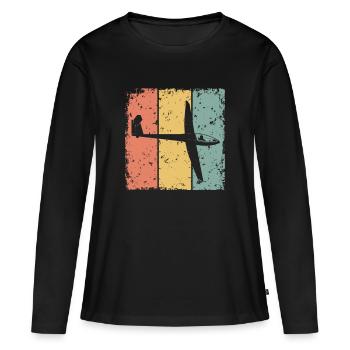 Gliding retro - Women's Premium Organic Long Sleeve Shirt - black - Front - Julia (174cm)