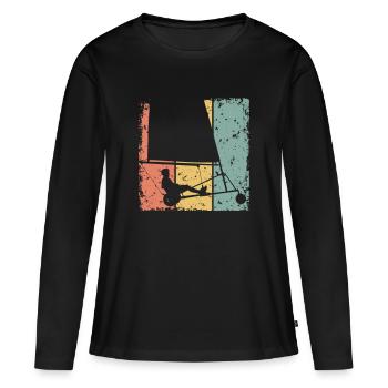 Sand-Yachting Retro - Frauen Premium Bio Langarmshirt - Schwarz - Vorne - Julia (174cm)