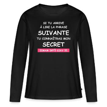 je vais être mamie - T-shirt manches longues Premium bio Femme - noir - Devant - Julia (174cm)