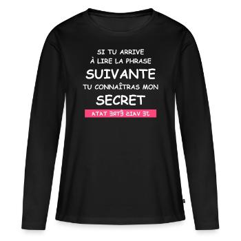 je vais être tata - T-shirt manches longues Premium bio Femme - noir - Devant - Julia (174cm)