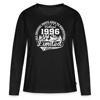 1996 - T-shirt manches longues Premium bio Femme - noir - Devant - Julia (174cm)