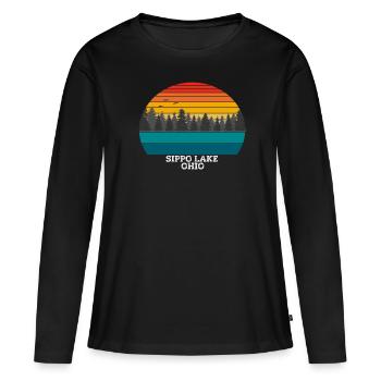 Lac Sippo Ohio - T-shirt manches longues Premium bio Femme - noir - Devant - Julia (174cm)