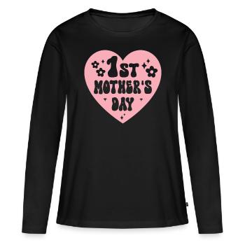 First Mother's Day Mom - Women's Premium Organic Long Sleeve Shirt - black - Front - Julia (174cm)