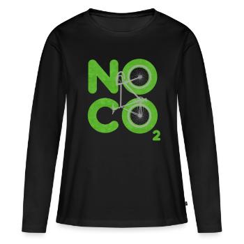 Pas de CO2 - T-shirt manches longues Premium bio Femme - noir - Devant - Julia (174cm)