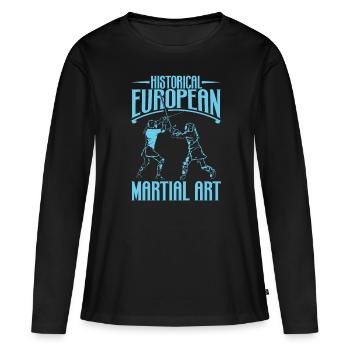 Combat à l’épée - HEMA - T-shirt manches longues Premium bio Femme - noir - Devant - Julia (174cm)