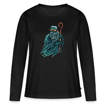 Le prophète aveugle Tirésias - T-shirt manches longues Premium bio Femme - noir - Devant - Julia (174cm)