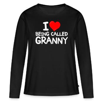 Funny idea for Grannies I love being called Granny - Women's Premium Organic Long Sleeve Shirt - black - Front - Julia (174cm)