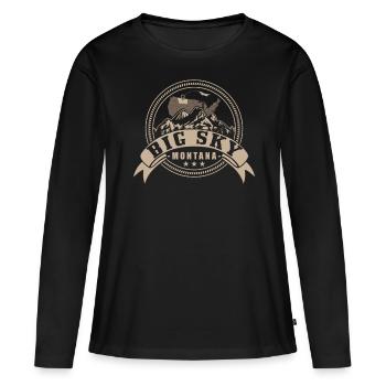 Souvenir Big Sky Montana - T-shirt manches longues Premium bio Femme - noir - Devant - Julia (174cm)