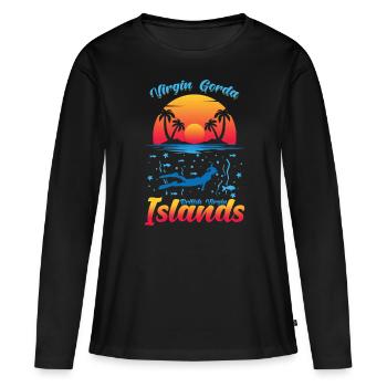 Vierge Souvenir des îles Vierges britanniques - T-shirt manches longues Premium bio Femme - noir - Devant - Julia (174cm)