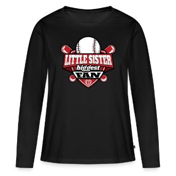Little sister bigger baseball fan - Women's Premium Organic Long Sleeve Shirt - black - Front - Julia (174cm)
