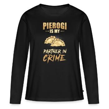 Pierogi dumplings - Women's Premium Organic Long Sleeve Shirt - black - Front - Julia (174cm)