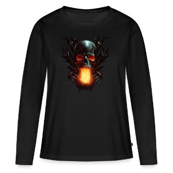 Infernal Attack - T-shirt manches longues Premium bio Femme - noir - Devant - Julia (174cm)