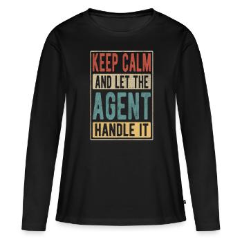 Agent Retro Geschenk - Frauen Premium Bio Langarmshirt - Schwarz - Vorne - Julia (174cm)