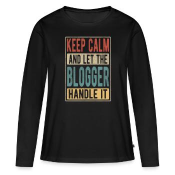 Blogger Retro Gift - Women's Premium Organic Long Sleeve Shirt - black - Front - Julia (174cm)