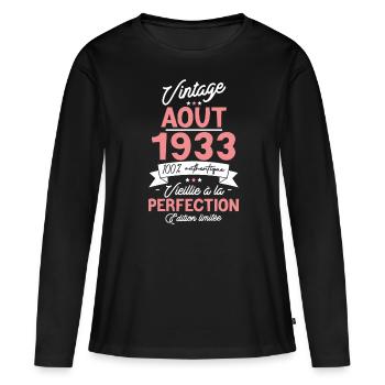 Surprise Août 1933 - T-shirt manches longues Premium bio Femme - noir - Devant - Julia (174cm)