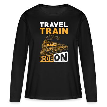 Train journey - Women's Premium Organic Long Sleeve Shirt - black - Front - Julia (174cm)